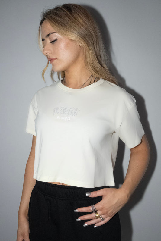 LUCI Cropped T Shirt - Tan